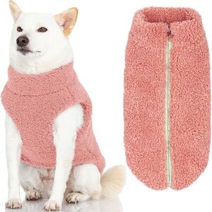 Gooby Sherpa Dog Jacket - Mauve Pink, Medium